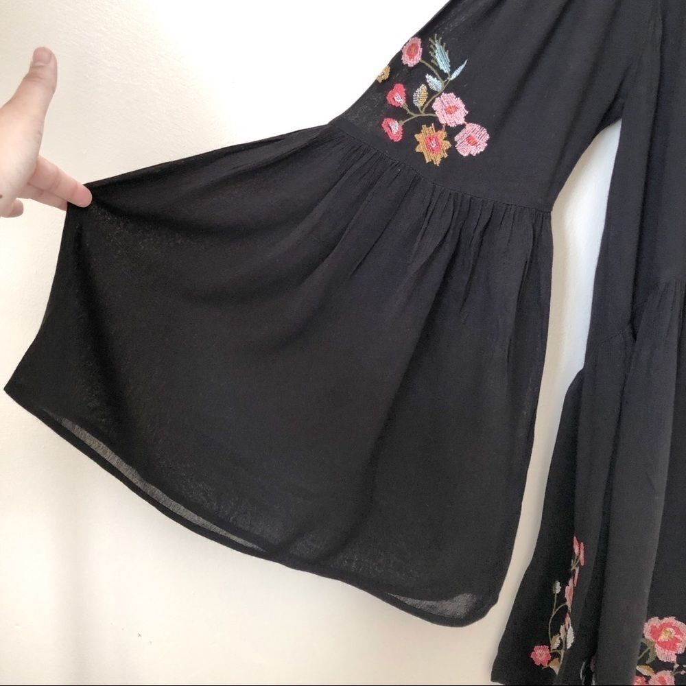 Free People Black Te Amo Babydoll Mini Dress - Picture 4 of 9